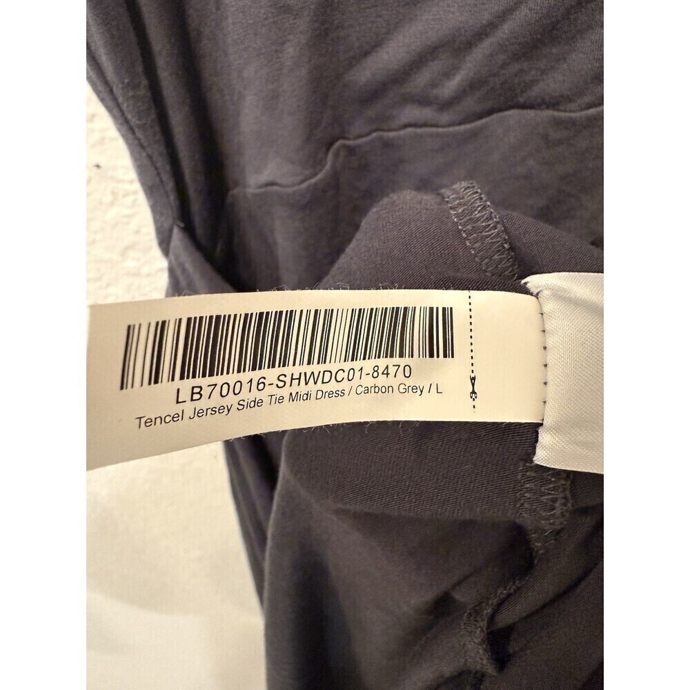Quince Women’s Dress Tencel Jersey Side Tie Midi Large Carbon Grey - Picture 7 of 8